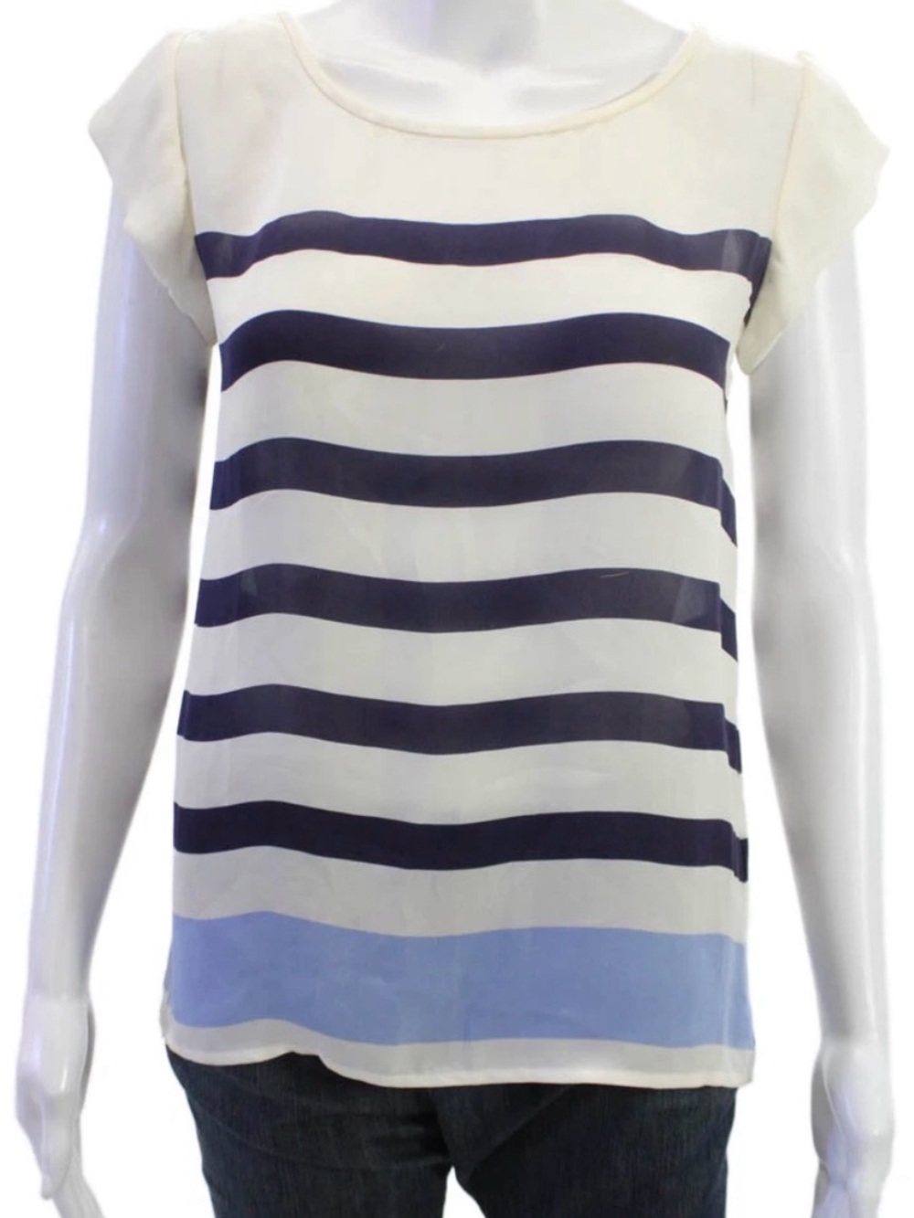 NWT JOIE Blue and White Striped Top
